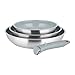 Sitram 716941 Lot de 3 Poêles en Acier Inoxydable gamme ARPEGE Ø 20,24,28 cm - Revêtement Antiadhésif Sain en Céramique effet pierre - manche amovible SITRAMOVIBLE - Tous feux dont Induction
