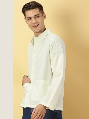 Image of Thomas Scott Men's | Solid | Full Sleeve | Regular Fit | 100% Cotton | Double Pocket | Spread Collar | Casual Shirt