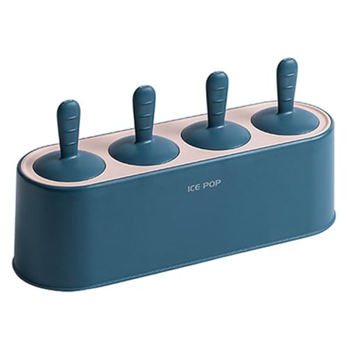 Buhdjfnke Juego de 4 moldes de helado para el hogar, juego de 4 piezas de molde de helado de silicona, moldes reutilizables DIY para la cocina, color oscuro