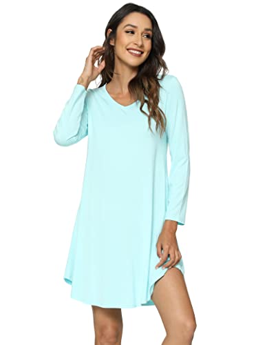Image of GYS Womens Bamboo Viscose Nightgown Super Soft Lightweight Night Shirts for Sleeping