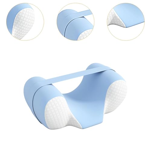 Image of Back Sleep Pillow Premium Head Neck Support Professional Anti Wrinkle Pillow Blue White