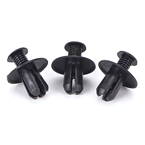 Clips en plastique noir de 8mm pour pare-chocs auto et bas de caisse en lot de 50pcs