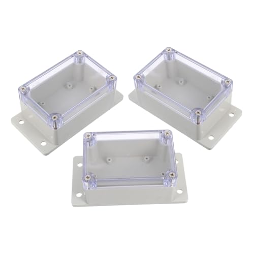 Boîte de jonction étanche pour éclairage de jardin lot de 3 boîtiers transparents