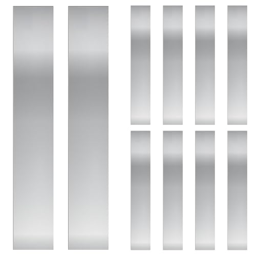 Glarks - Glarks Assortiment de 10 cales rectangulaires en acier inoxydable 304 - 15,5 x 2,5 x 0,2 cm (L x l x H) - Pour cuisine, bricolage, utilisation industrielle
