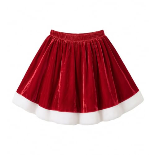 Womens Christmas Velvet Mini Skirt Retro Elastic Waist Pleated Xmas Skirt - image 4