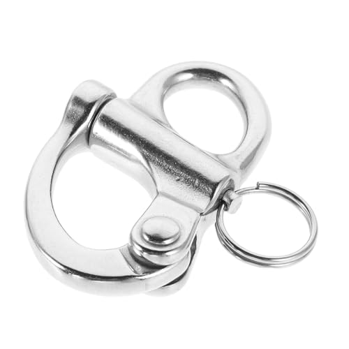 Toddmomy Manille à Ressort Fixe en Acier Inoxydable 316, Moussqueton Marin Robuste 69 Mm, Équipement De Navigation Autobloquant, Fixation Solide pour Bateau, Yacht, Voile