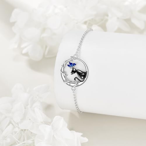 Image of TIGER RIDER Dragonfly Anklet Sterling Silver Dragonfly Gifts Jewelry for Women with Crystal Birthday Anniversary