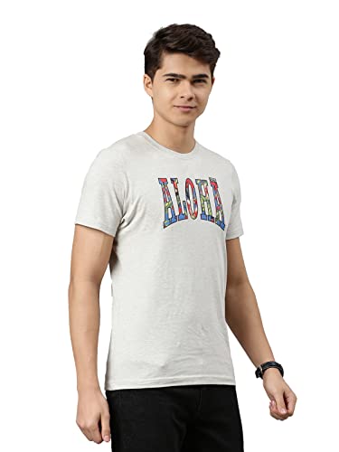 Image of Dixcy Scott Mens Typography Print Regular Fit Round Neck Cotton Tshirt (Pack of 1)