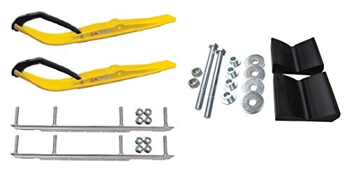 C&A Pro Yellow Razor Snowmobile Skis w/ 9