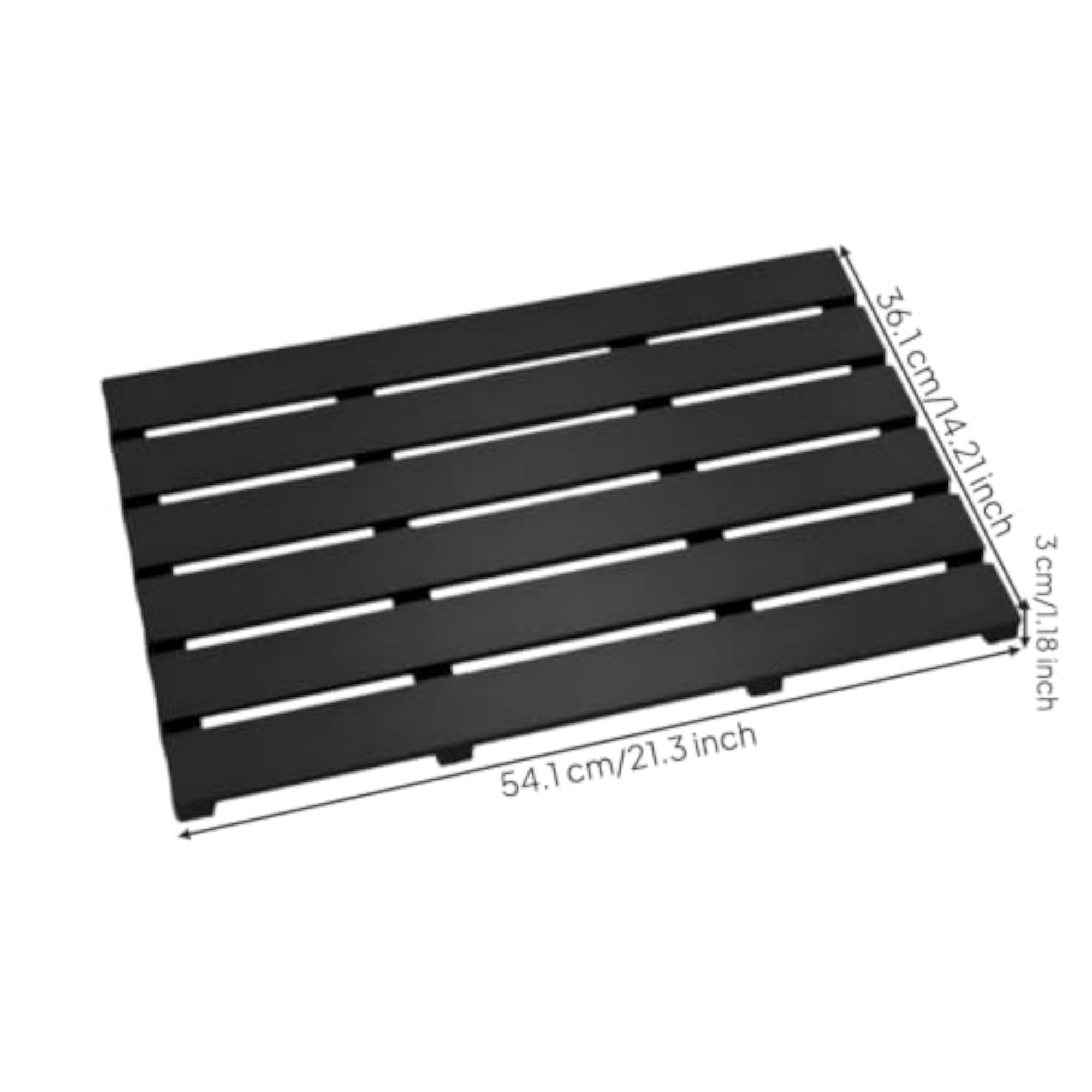 Quick-Draining Non-Slip Bamboo Bath Mat for Shower & Poolside