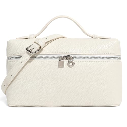 Image of Crossbody Bag for Women Top-Handle Pouch Bag Designer Shoulder Leather Handbag Trendy Purse (Beige)