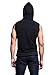 VICTORIOUS Men's Lightweight Athletic Casual Sleeveless Contrast Zipper Hoodie TH890 -Black/Charcoal - 3X-Large - HH1B