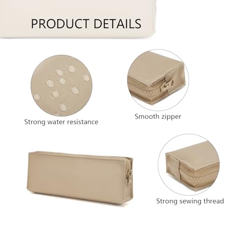 Image of Oxford Fabric Pencil Case Lightweight and Durable Ideal Pencil Pouch (Khaki /Oxford,Oxford Fabric)