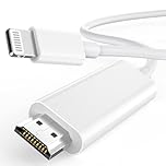 [Apple MFi Certified] Apple Lightning to HDMI Cable Adapter for iPhone to TV, 1080P Lightning to Digital AV Adapter Sync Screen Connector for iPhone 14 13 12 11 Pro Max XS XR X to TV Projector Monitor