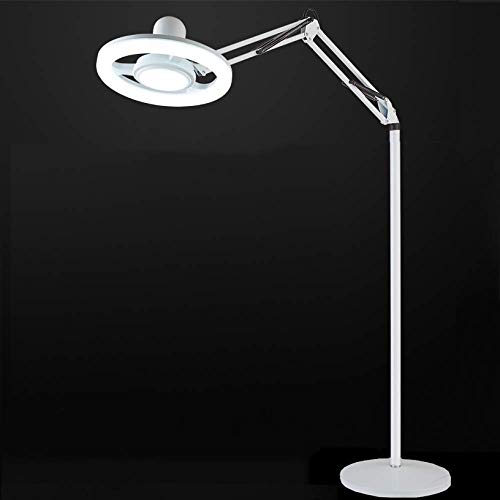 Preisvergleich Produktbild MEIMEIDA LED Stehlampe,Großer Kopf Beauty-Lampe,Augenschutzlampe,Fachmann Maniküre Wimper Tätowieren Schattenlos Falten Stehlampe Dental Lesen Wohnzimmer Studie Stehleuchte White-24W
