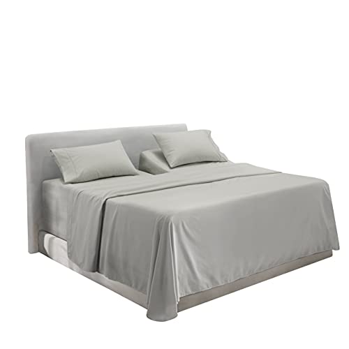 Image of Hearth & Harbor Extra Deep Pocket 5-Piece Bed Sheets Set - Super Deep Fitted Sheet 18 - 24 inces Depth, Fits High Profile Mattresses with Toppers, Split King, Silver Gray