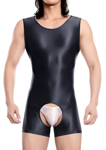 Maeau メンズ ボディスーツ シングレット ブラック XL