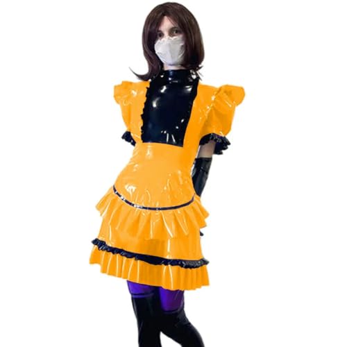 Vestido plisado de manga corta con cuello alto para Halloween de corte fluido y tejido suave