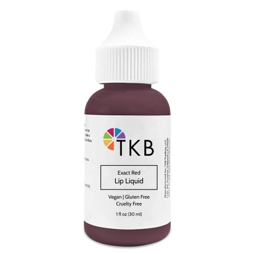 TKB Lip Liquid Color | Liquid Lip Color for TKB Gloss Base, DIY Lip Gloss, Pigmented Lip Gloss and Lipstick Colorant, Made in USA (1floz (30ml), Exact Red) image 4