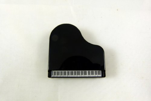 Orienté de musique Piano Forme Memo Clip avec porte-stylo et Magnet - Noir Cover