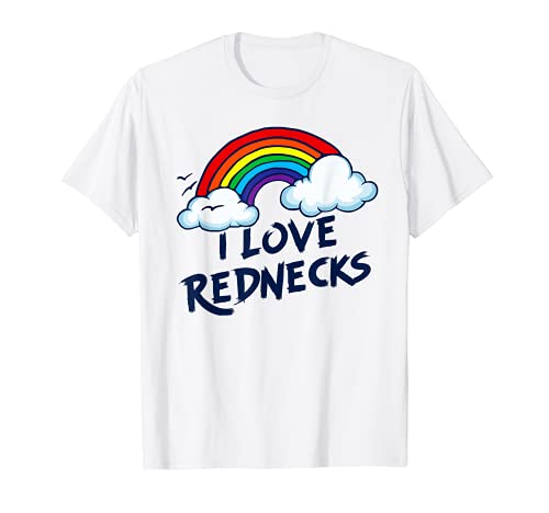 I Love Rednecks! Funny Southern Rural Country Retro Rainbow Camiseta