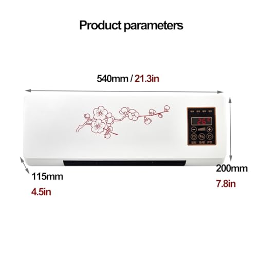 Hltzyzbl Cold And Hot Air Air Conditioner 2 In 1 Wall Mounted Mobile Air Electric Fan Air Conditioner For Bedroom Mini Split AC/Heating System, Portable, Ductless, With Remote, For Home Office