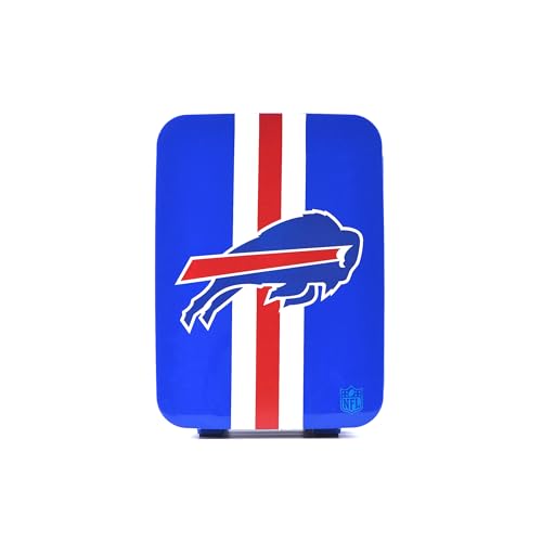 Image of Ukonic NFL Buffalo Bills 15-Can Mini Fridge 10L - AC /DC Powered, Official Team Colors & Logo, Portable Cooler for Tailgates, Home, Office, or Car