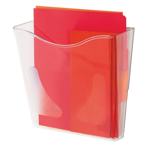 Deflecto Euro-Style DocuPocket, Wall File Organizer, Clear, Single Pocket, 10' x 10.25' x 4' (63001)