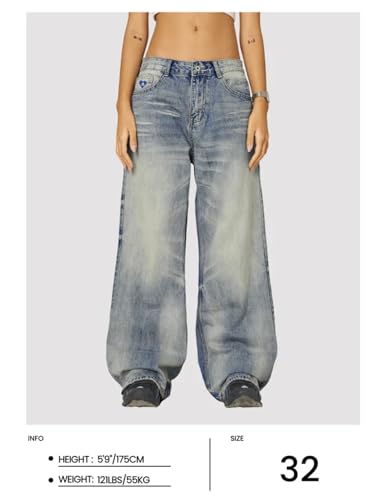Aelfric Eden Womens Baggy Jeans Washed High Waisted Wide Leg Jeans Casual Y2k Streetwear Denim Pants Trouser4