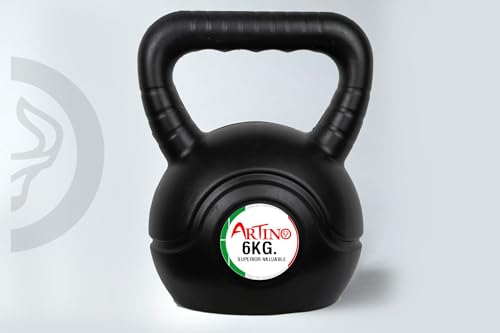 Artino Black Long Lasting 6Kg PVC Kettlebell for Workout Great for Fullbody Workout, Cross-Training, Weight Loss & Strength Training (6KG PVC KETTLEBELL)