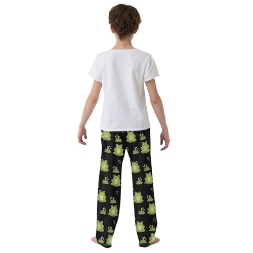 Boys' Pants Funny Green Frogs Leaves Long Bottoms Jogger Pants Elastic Waist Trousers with Pockets S-XL3