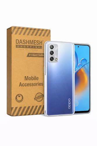 Image of Dashmesh Shopping Back Cover for Oppo F19s (Soft & Shockproof Back Case with inbuilt Cushioned Edges) Transparent
