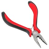 Haarverlängerungs Zange, 3 Loch Haar Zange Mini Hair Extensions Zanger für Nanoringe und Microringe Microring Extension Zubehör für Friseure Diy Haarverlängerungen Entfernen von Bonding Extension(Rot)