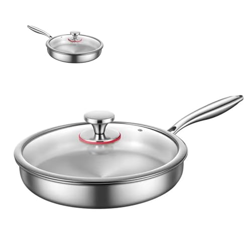 Sartén Wok de Acero Inoxidable 316 con Tapa 8.66 in