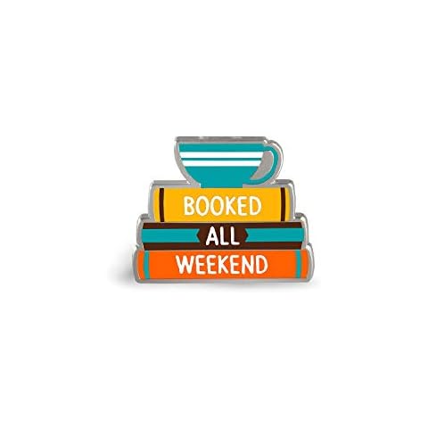 Pun Enamel Pin by LifeBeats | Cute Pin for Clothes, Jackets, Hats, Bags, and Lanyards | Hat Pin Comes with a Greeting Card | Lapel Pin with Sturdy Backing, (Booked All Weekend) Cover