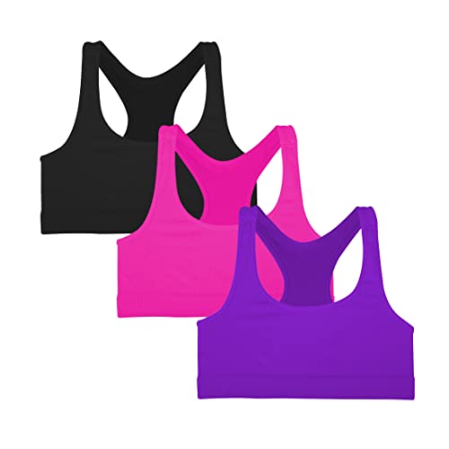Kurve Girl’s Stretchy Crop Racerback Undershirt Training Sports Bra, Made in USA