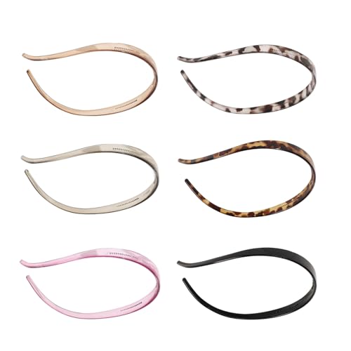 Btgghytr Diadema para mujeres y niñas, paquete de 6 diademas antideslizantes con agarre de resina ligera para mujeres y niñas