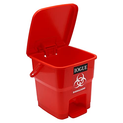 Plastic Bio-Hazard/Bio-Medical Waste Step-On Dustbin (16 L, Blue, Yellow, Red) - Pack Of 3