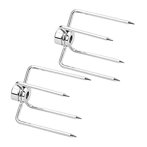 2 Stuks Kip Vorken, Roestvrij Staal Spit Vork, BBQ Grill Rotisserie Spit Kip Vorken, Gegrilde Kip Spit, Roestvrij Staal Barbecue Vork, Iron Chrome Barbecue Vorken, voor Grill Spike BBQ Accessoires