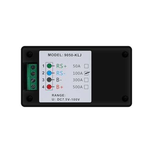 DEWIN Batterie Monitor 12V, LCD Display Batteriemonitor Batteriekapazitätsmanager für Lithium Ionen Ni Batterie DC 7,5V-100V 0-100A