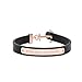 Produktbild PAUL HEWITT Anker Armband Signum Koordinaten - Armband Leder Damen (Schwarz) mit Anker Schmuck aus IP-Edelstahl (Rosegold)
