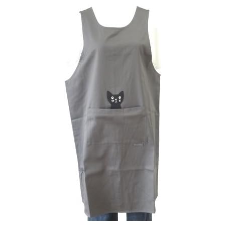 Amazon 人気 ブランド エプロン Atsuko Matano マタノ アツコ 人気 の S サイズ ポケット の黒 猫 が かわいい エプロン ハウス ウェア 2 グレー エプロン オンライン通販