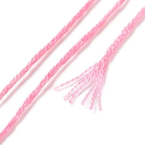 Image of FASHEWELRY 10 Skeins Embroidery Floss Friendship Bracelet String Threads 6-Ply 0.5mm Hot Pink Cross Stitch Embroidery Thread for Sewing Bracelet Making Stitching Crafts