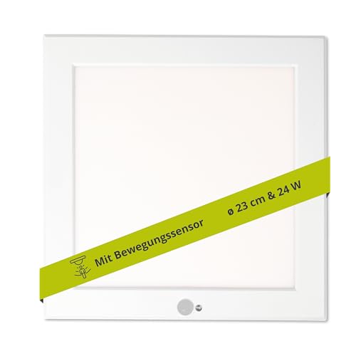 INNOVATE LED Deckenleuchte mit Bewegungsmelder 22cm I Wandleuchte modern Wandlampe mit...