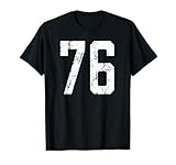 White and Black Sports Number 76 Jersey Uniform Player T-Shirt