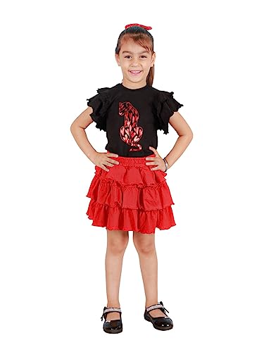 The Mom Store Girls Skirt Set | T-Shirt and Skirt for Baby/Kids | Clothing Set | Cotton | Comfortable | Casual Wear The Mom Store Girls Skirt Set | T-Shirt and Skirt for Baby/Kids | Clothing Set | Cotton | Comfortable | Casual Wear