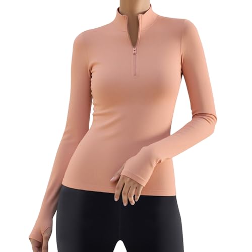 La Mejor Lista de Ropa de Netball para los mejores 5. 47 CUBIC PLANET Camiseta Yoga Mujer - Playera Deportiva Manga Larga UPF50+|Tejido Transpirable Secado Rápido con 4-Way Stretch|Cierre 1/4 Cremallera|para Pilates, Gym|Ropa...