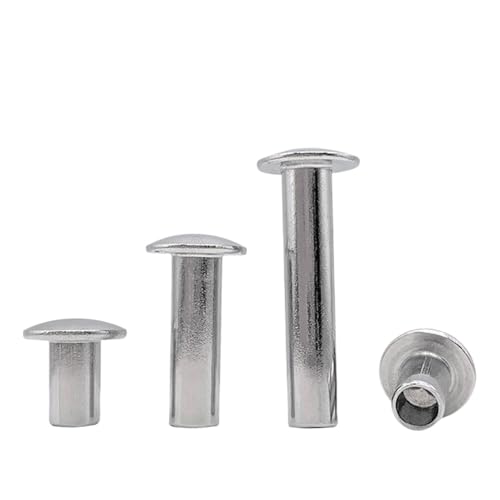 304 Stainless Steel Oval Head Semi Tubular Rivets M1.5/M2.0/M2.5/M3/M4/M5/M6/M8 (M1.7 x 4mm, 200pcs)