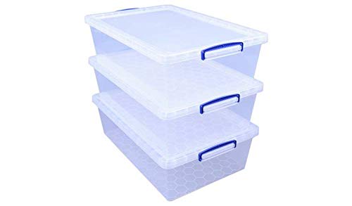 Utp Clear Really Useful 43 Litre Storage Boxes - Set Of 3
