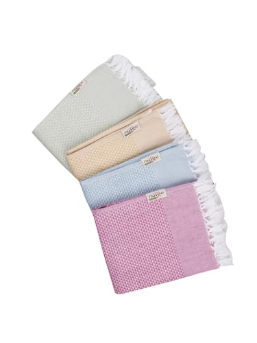 Image of RAMRAJ COTTON Pack Of 4 Cotton Bath Towel Set Crafted For Softness| Durability| And Comfortable Daily Use